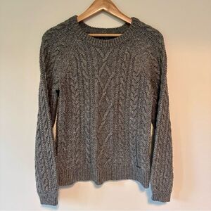 Abercrombie & Fitch Knit Crew Neck Sweater Charcoal Gray Medium